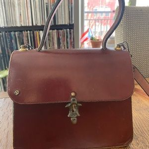 Vintage 1960's Etienne Aigner Signature Oxblood Color Handbag.